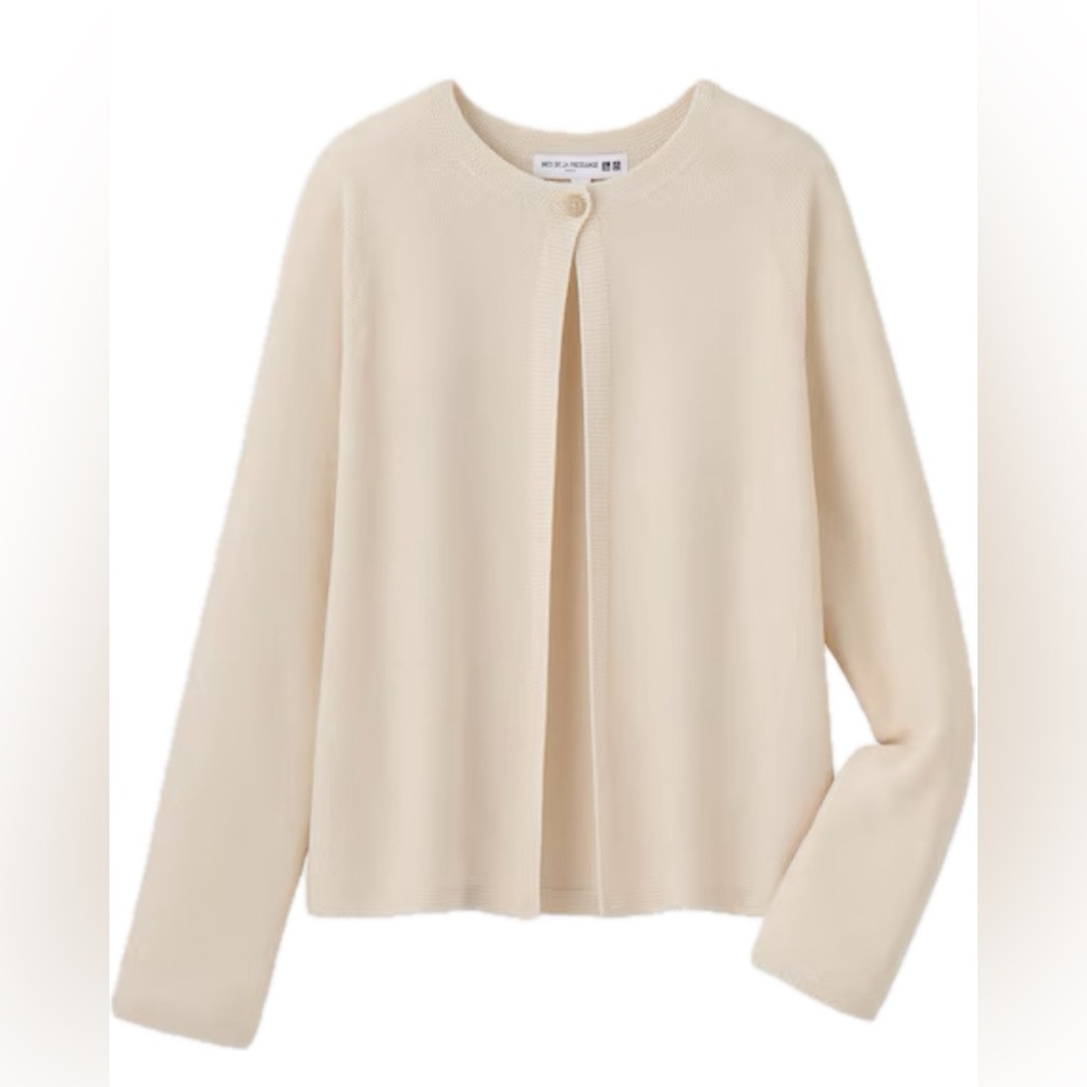 Ines de la Fressange 3D Knit Long Sleeve Cardigan
